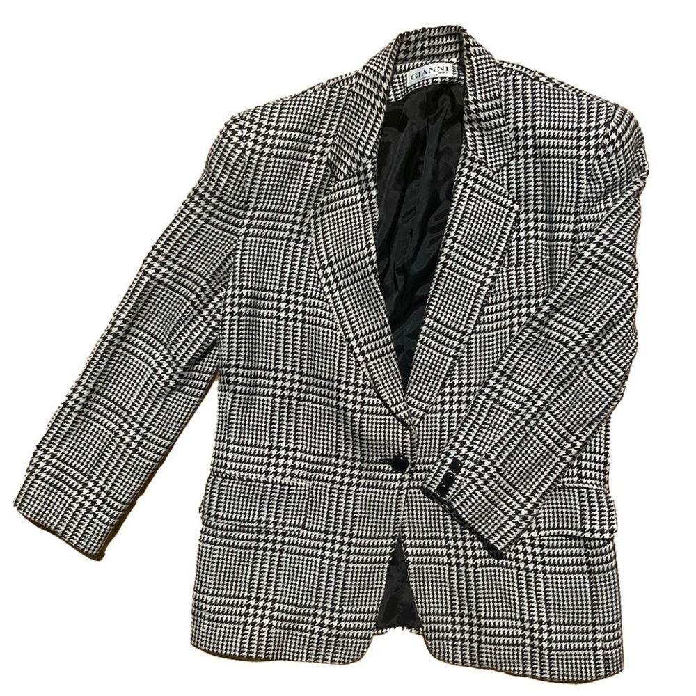 Houndstooth Black and White Blazer